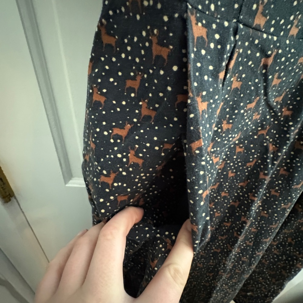 L.L. Bean Navy Midi Dress with Deer Pattern - Picture 7 of 9